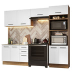 Armário de  Cozinha Completa 270cm Rustic/Branco Agata Madesa 08