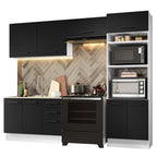 Armário de  Cozinha Completa 270cm Branco/Preto Agata Madesa 08