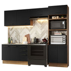 Armário de  Cozinha Completa 270cm Rustic/Preto Agata Madesa 08