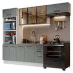 Armário de Cozinha Completa 270 cm Branco/Cinza Agata Madesa 12