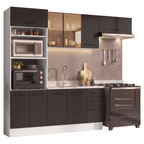 Armário de Cozinha Completa 270 cm Branco/Preto Agata Madesa 13