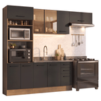 Armário de Cozinha Completa 270 cm Rustic/Preto Agata Madesa 13