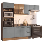 Armário de Cozinha Completa 270 cm Rustic/Cinza Agata Madesa 13