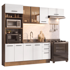 Armário de Cozinha Completa 270 cm Rustic/Branco Agata Madesa 13