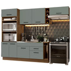 Armário de Cozinha Completa 290cm Rustic/Cinza Agata Madesa 02
