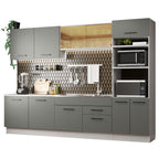 Armário de Cozinha Completa 310cm Branco/Cinza Agata Madesa 01