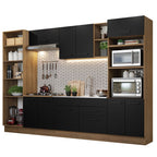 Armário de Cozinha Completa 330cm Rustic/Preto Agata Madesa 02