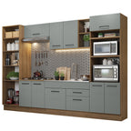 Armário de Cozinha Completa 330cm Rustic/Cinza Agata Madesa 02