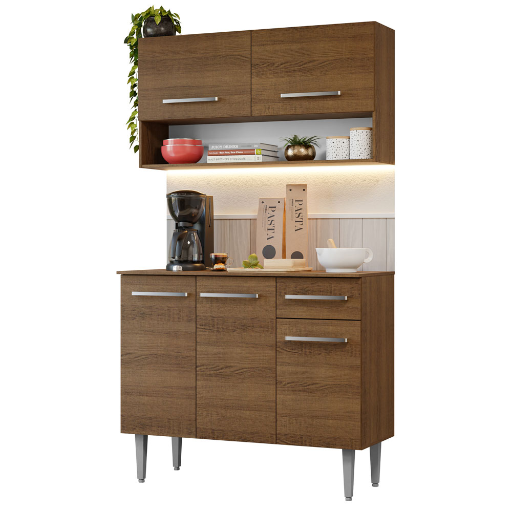 ai　チェスト Armário de Cozinha Compacta 105cm Rustic Emilly Madesa 03