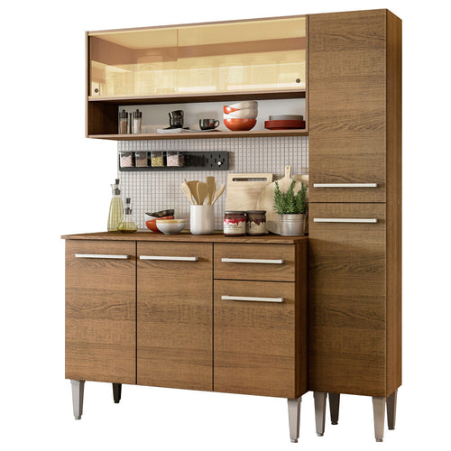 Armário de Cozinha Compacta 137cm Rustic Emilly Art Madesa 04