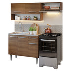 Armário de Cozinha Compacta 165cm com Pia Rustic Emilly Madesa 09