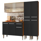 Armário de Cozinha Completa 169cm Rustic/Preto Emilly Fly Madesa 05
