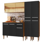 Armário de Cozinha Completa 169cm Rustic/Preto Emilly Voice Madesa 06