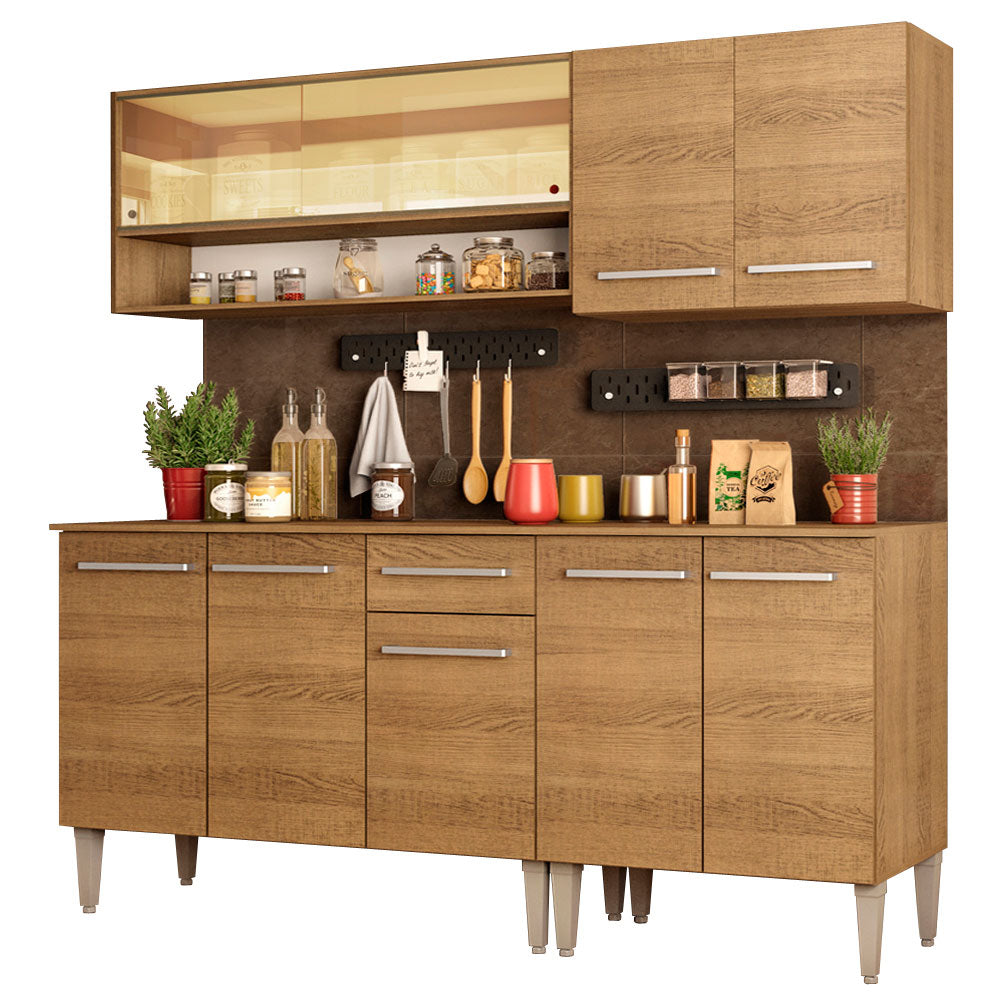 Armário de Cozinha Completa 169cm Rustic Emilly Dance Madesa 07