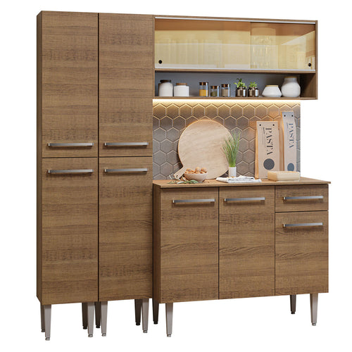 Armário de Cozinha Compacta 169cm Rustic Emilly Madesa 13