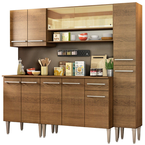 Armário de Cozinha Completa 201cm Rustic Emilly Sky Madesa 04