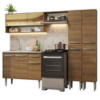 Armário de Cozinha Compacta 229cm com Pia Rustic Emilly Madesa 11