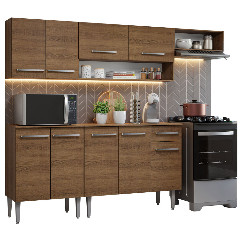 Armário de Cozinha Compacta 229cm Rustic Emilly Madesa 13
