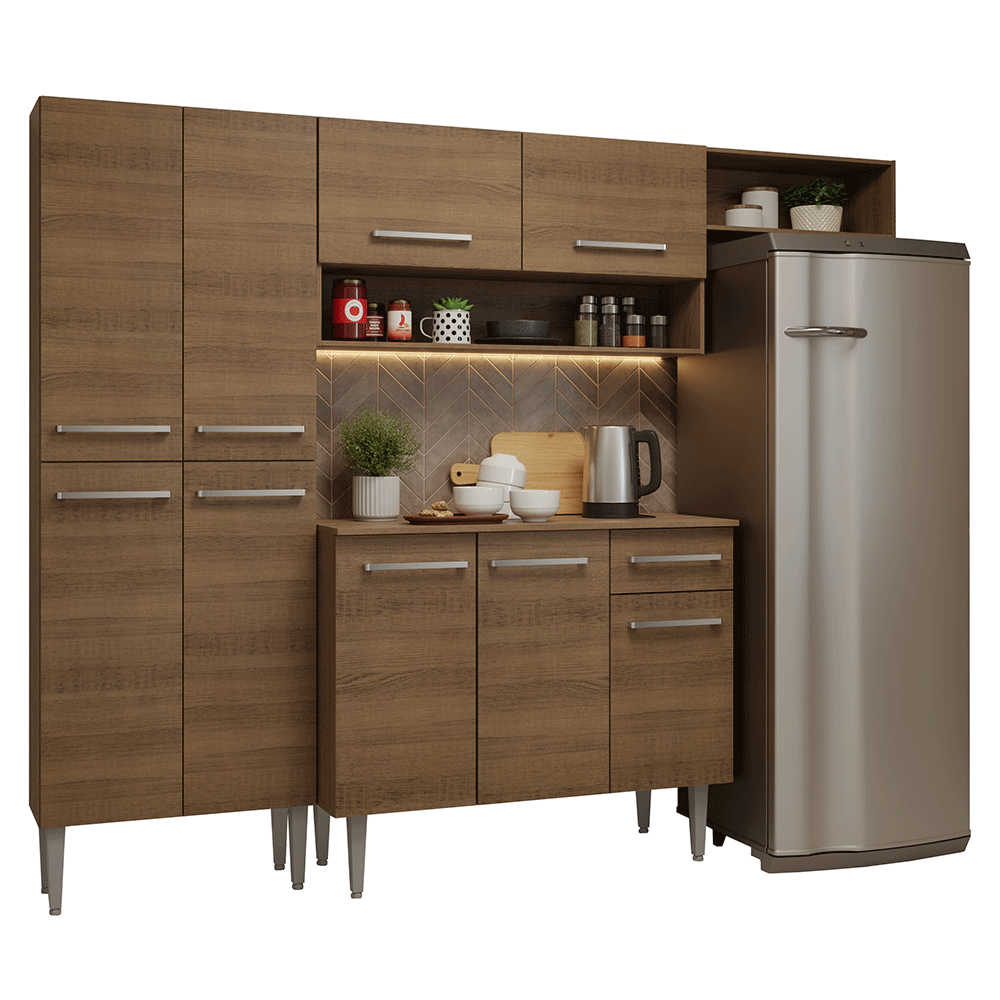 Armário de Cozinha Completa 229cm Rustic Emilly Madesa 016