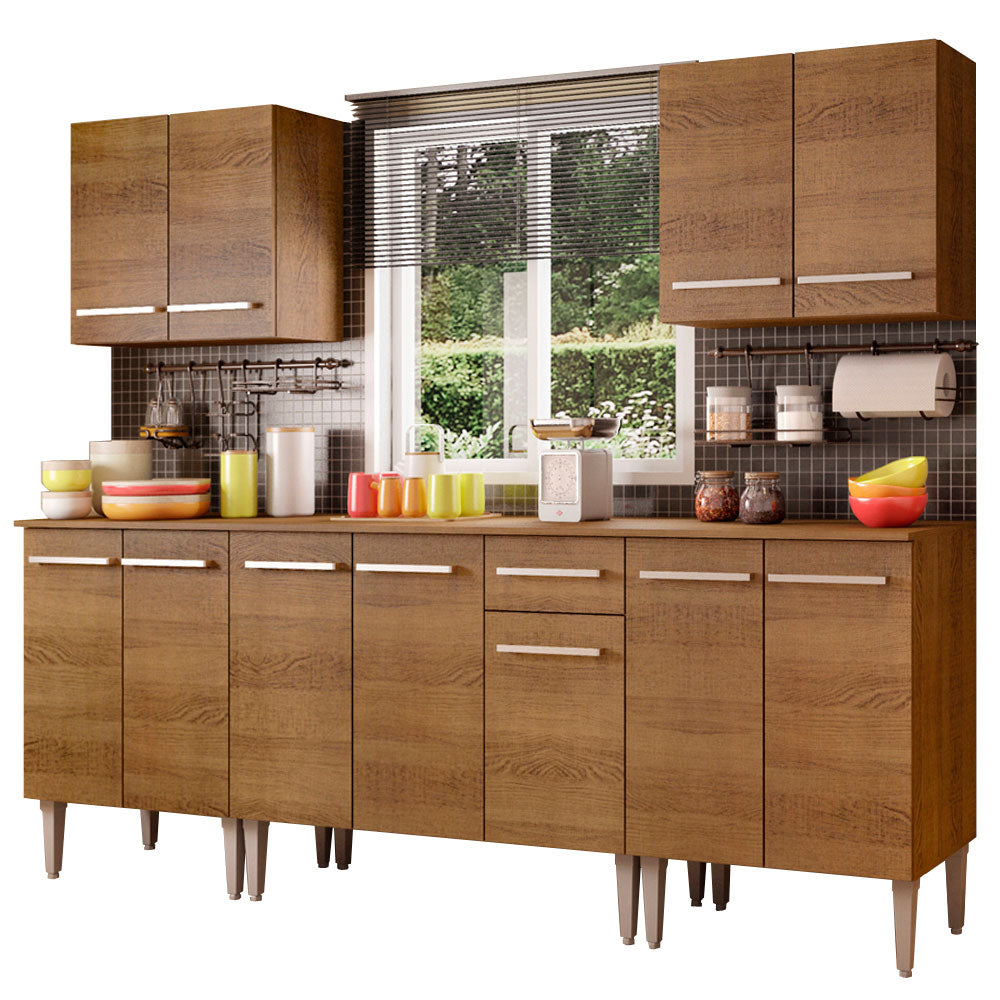 Armário de Cozinha Completa 233cm Rustic Emilly King Madesa 01