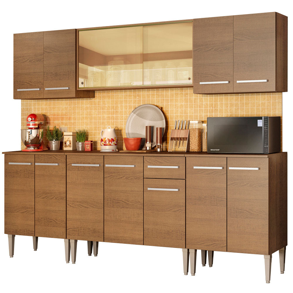Armário de Cozinha Completa 233cm Rustic Emilly Fire Madesa 03