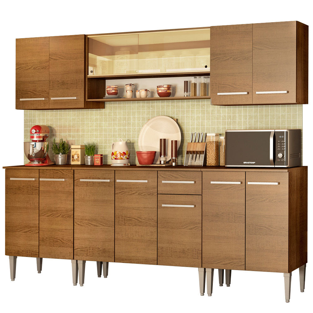 Armário de Cozinha Completa 233cm Rustic Emilly Smile Madesa 04