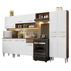 Armário de Cozinha Completa 293cm Rustic/Branco Emilly Madesa 01