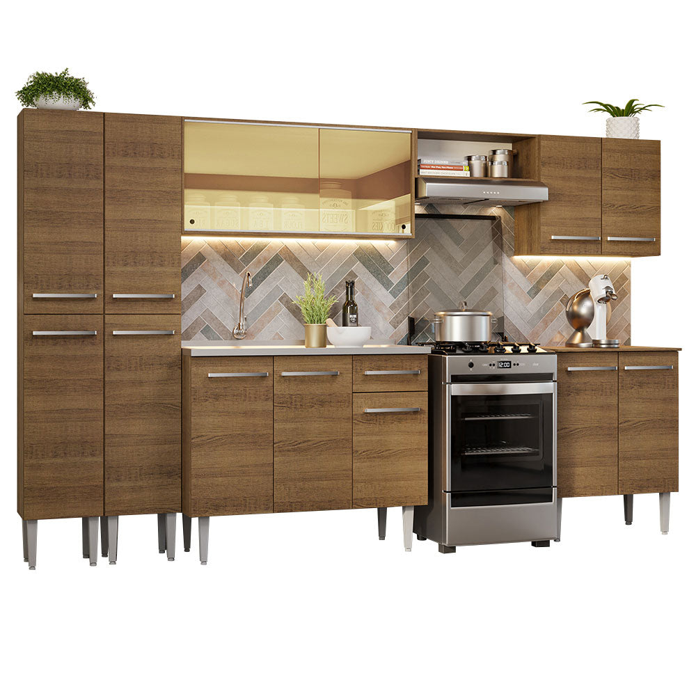 Armário de Cozinha Completa 293cm com Pia Rustic Emilly Madesa 07