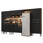 Armário de Cozinha Completa 325cm Rustic/Preto Emilly Madesa 07