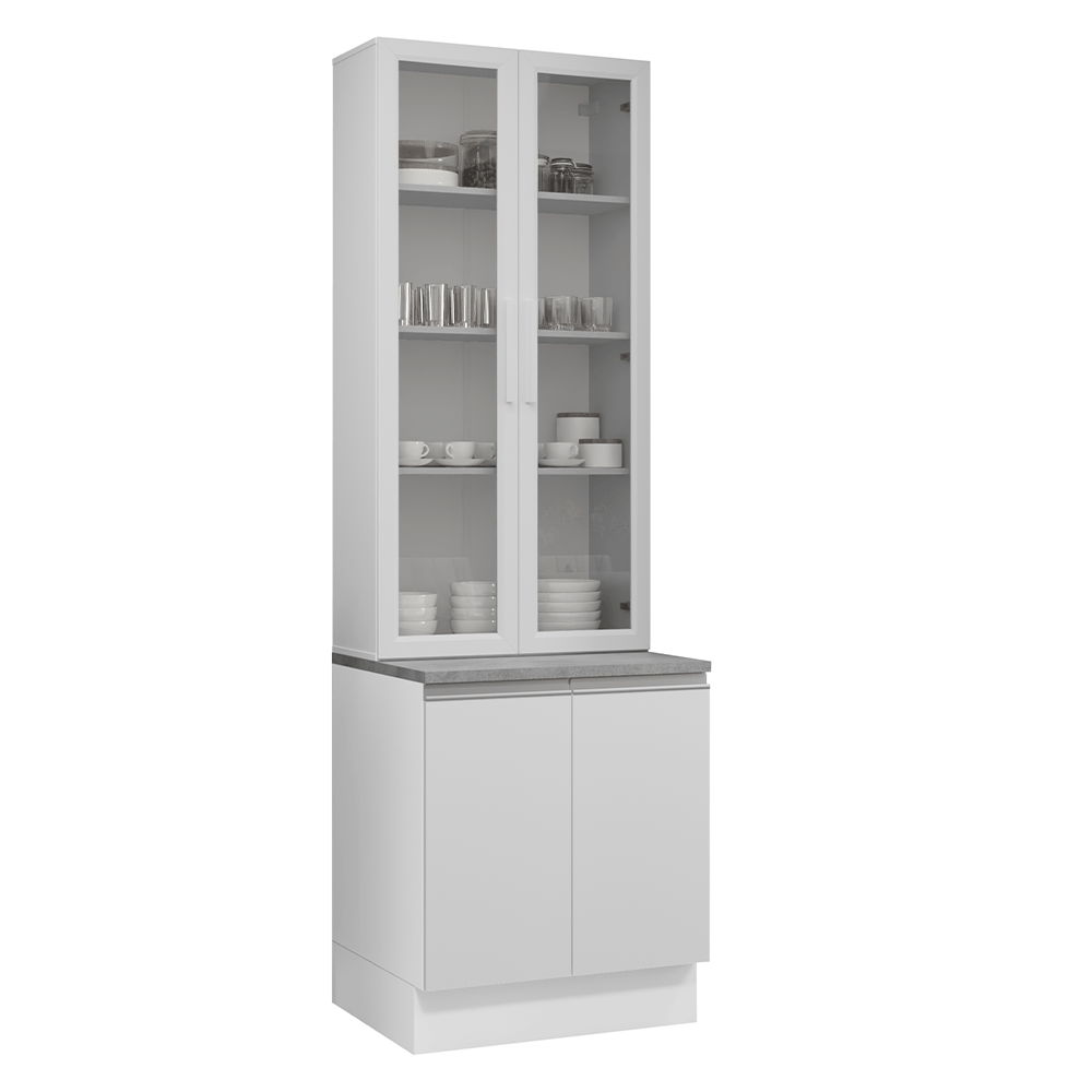 Kit Balcão + Cristaleira 70cm Branco Glamy Madesa 02