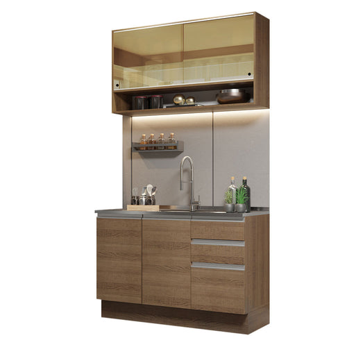 Armário de Cozinha Compacta 120cm Rustic Glamy Madesa 02