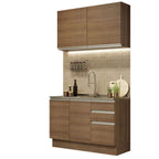 Armário de Cozinha Compacta 120cm Rustic Glamy Madesa 03