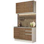 Armário de Cozinha Compacta 120cm Branco/Rustic Glamy Madesa 03