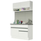 Kit Área De Serviço 120cm com Armário e Balcão Branco Madesa 01