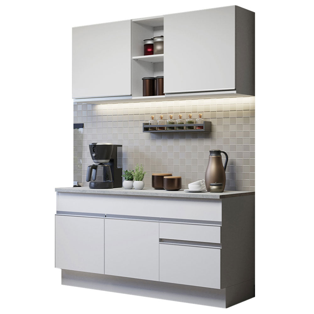 Armário de Cozinha Compacta 150cm Branco Glamy Madesa 01