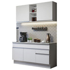 Armário de Cozinha Compacta 150cm Branco Glamy Madesa 01