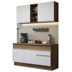 Armário de Cozinha Compacta 150cm Rustic/Branco Glamy Madesa 01