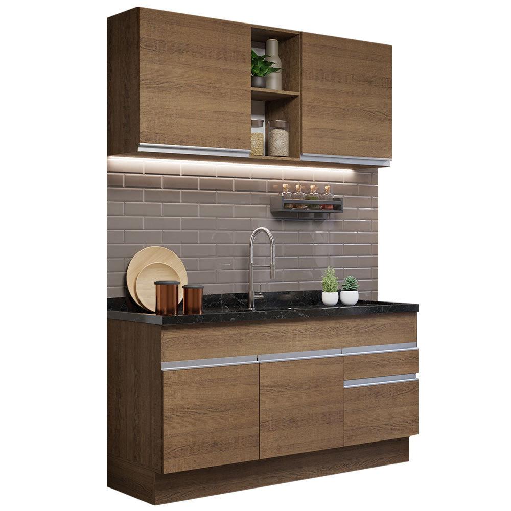 Armário de Cozinha Compacta 150cm Rustic Glamy Madesa 02