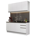 Armário de Cozinha Compacta 160cm Branco Glamy Madesa 01