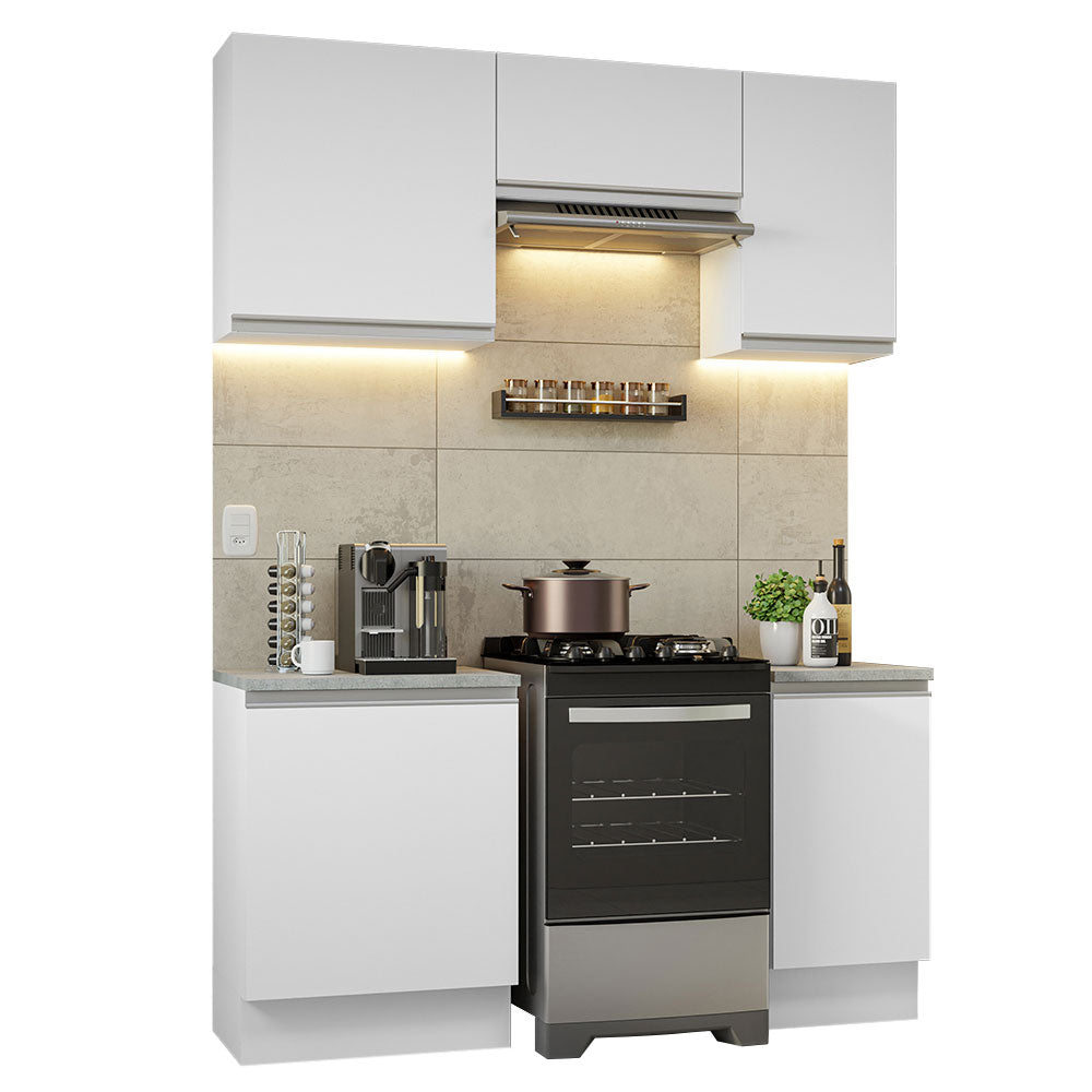 Armário de Cozinha Compacta 160cm Branco Glamy Madesa 07