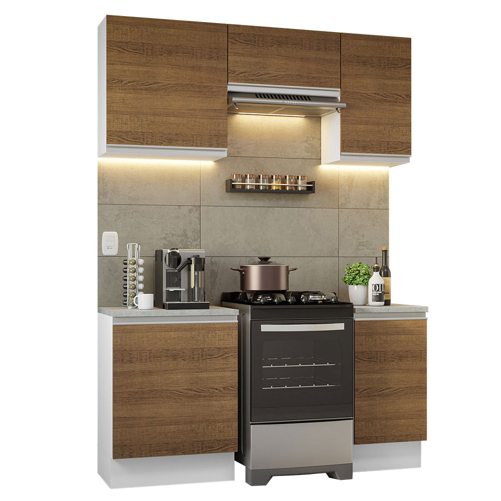Armário de Cozinha Compacta 160cm Branco/Rustic Glamy Madesa 07