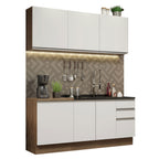 Armário de Cozinha Compacta 180cm Rustic Branco Glamy Madesa 05