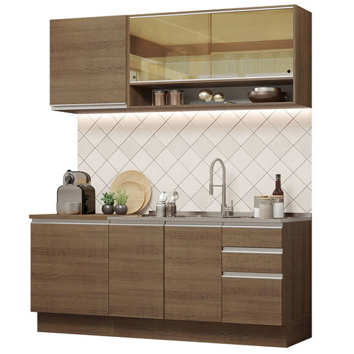 Armário de Cozinha Compacta 180cm Rustic Glamy Madesa 06
