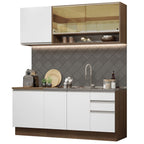 Armário de Cozinha Compacta 180cm Rustic Branco Glamy Madesa 06