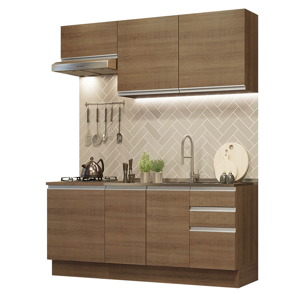 Armário de Cozinha Compacta 180cm Rustic Glamy Madesa 07