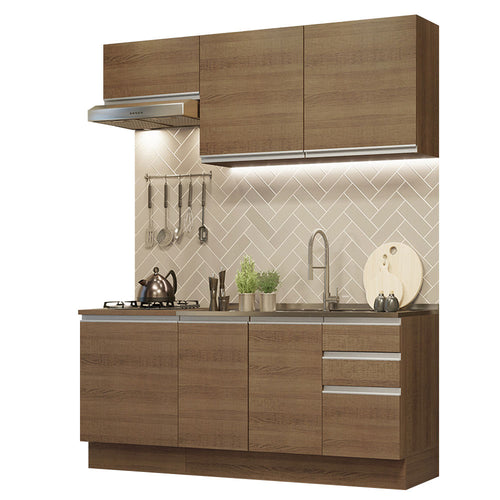 Armário de Cozinha Compacta 180cm Rustic Glamy Madesa 07