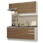 Armário de Cozinha Compacta 180cm Branco Rustic Glamy Madesa 07