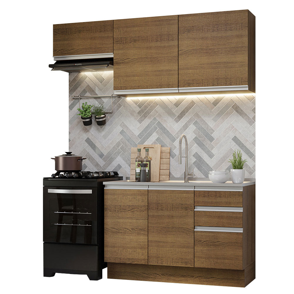 Armário de Cozinha Compacta 180cm Rustic Glamy Madesa 09