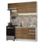 Armário de Cozinha Compacta 180cm Branco/Rustic Glamy Madesa 09