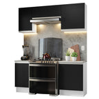 Armário de Cozinha Compacta 180cm Branco/Preto Glamy Madesa 12